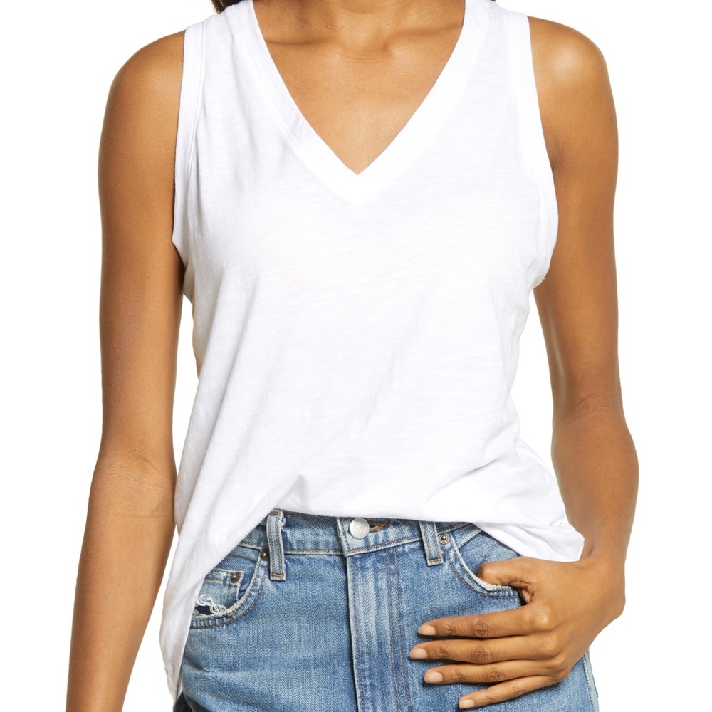 MADEWELL SLEEVELESS WHITE TEE